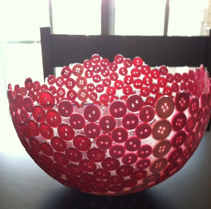 Tigela de botões e balão. Crie a sua!!  - Acesse: https://pitacoseachados.wordpress.com ‪#‎pitacoseachados