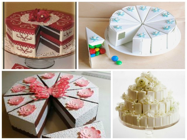 Caixas de lembrancinhas em formato de fatias de bolo! - Acesse: https://pitacoseachados.wordpress.com - Blog Pitacos e Achados! - Acesse: https://pitacoseachados.wordpress.com- #pitacoseachados