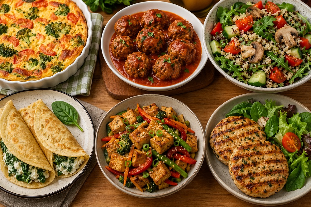 Confira 6 receitas ricas em proteínas, fáceis e saborosas para variar o cardápio e começar a semana com refeições mais nutritivas e equilibradas.